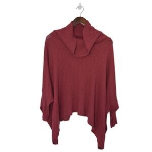 Free People Beach Magenta Ribbed Open Back Sweater Size M